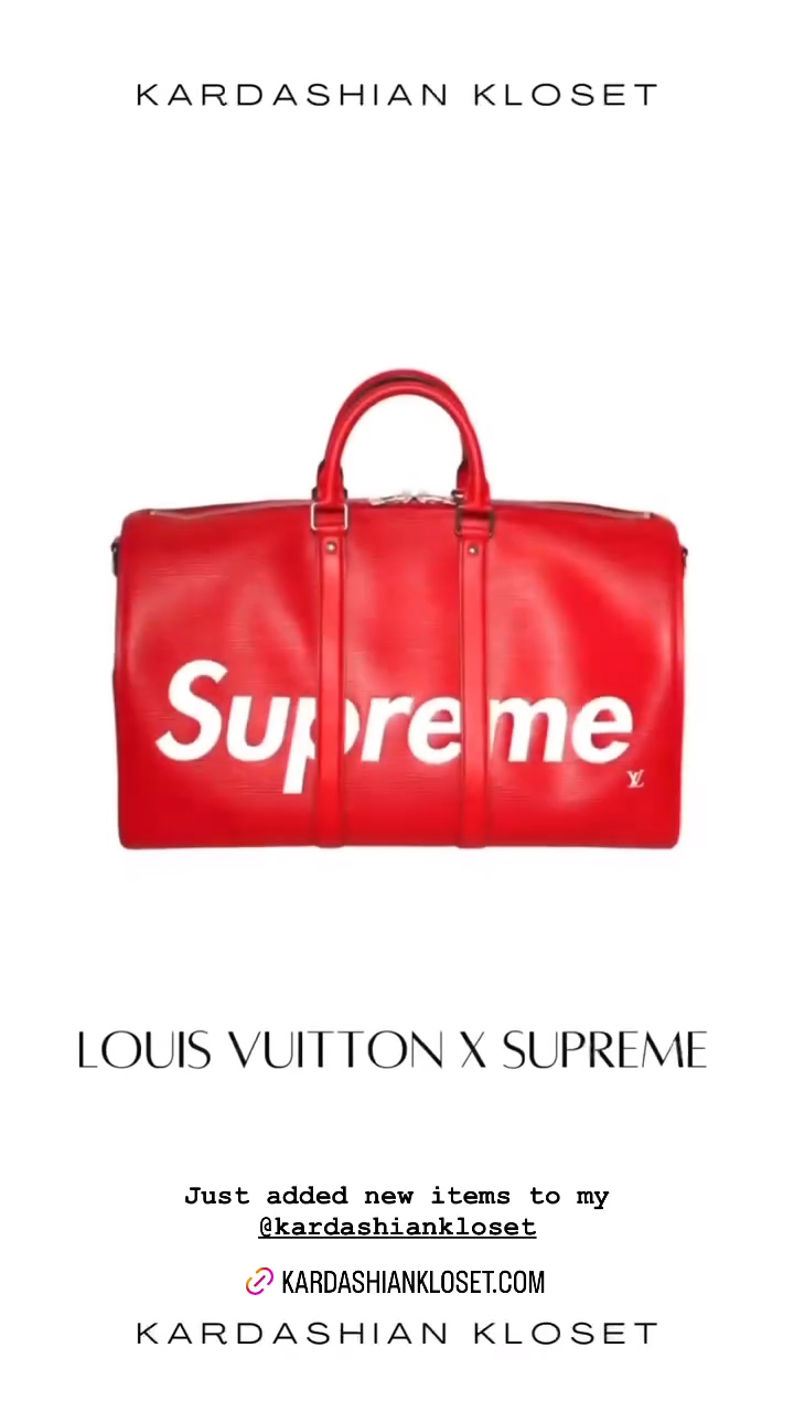 Ким продает редкую новую сумку Louis Vuitton x Supreme за огромную цену.